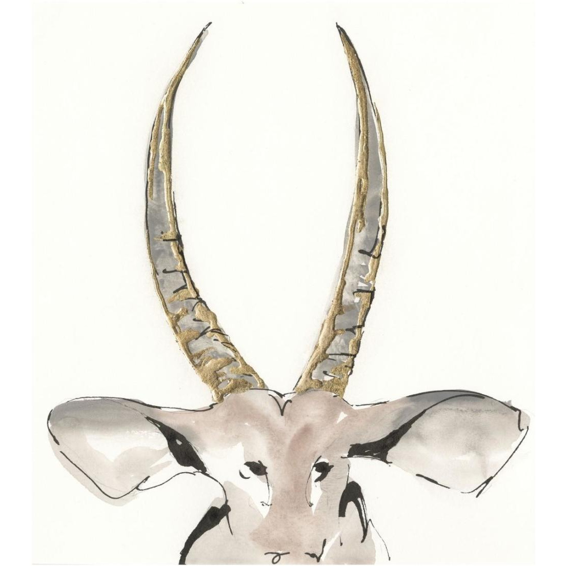 Gilded Antelope -Paper Art-21.58&quotx24"