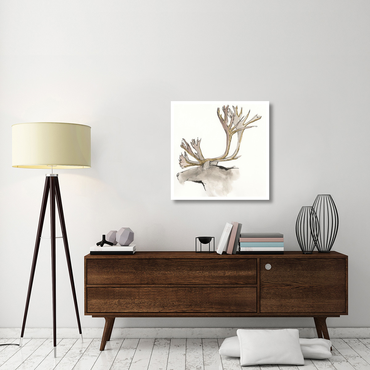 Gilded Caribou -Paper Art-32&quotx32"