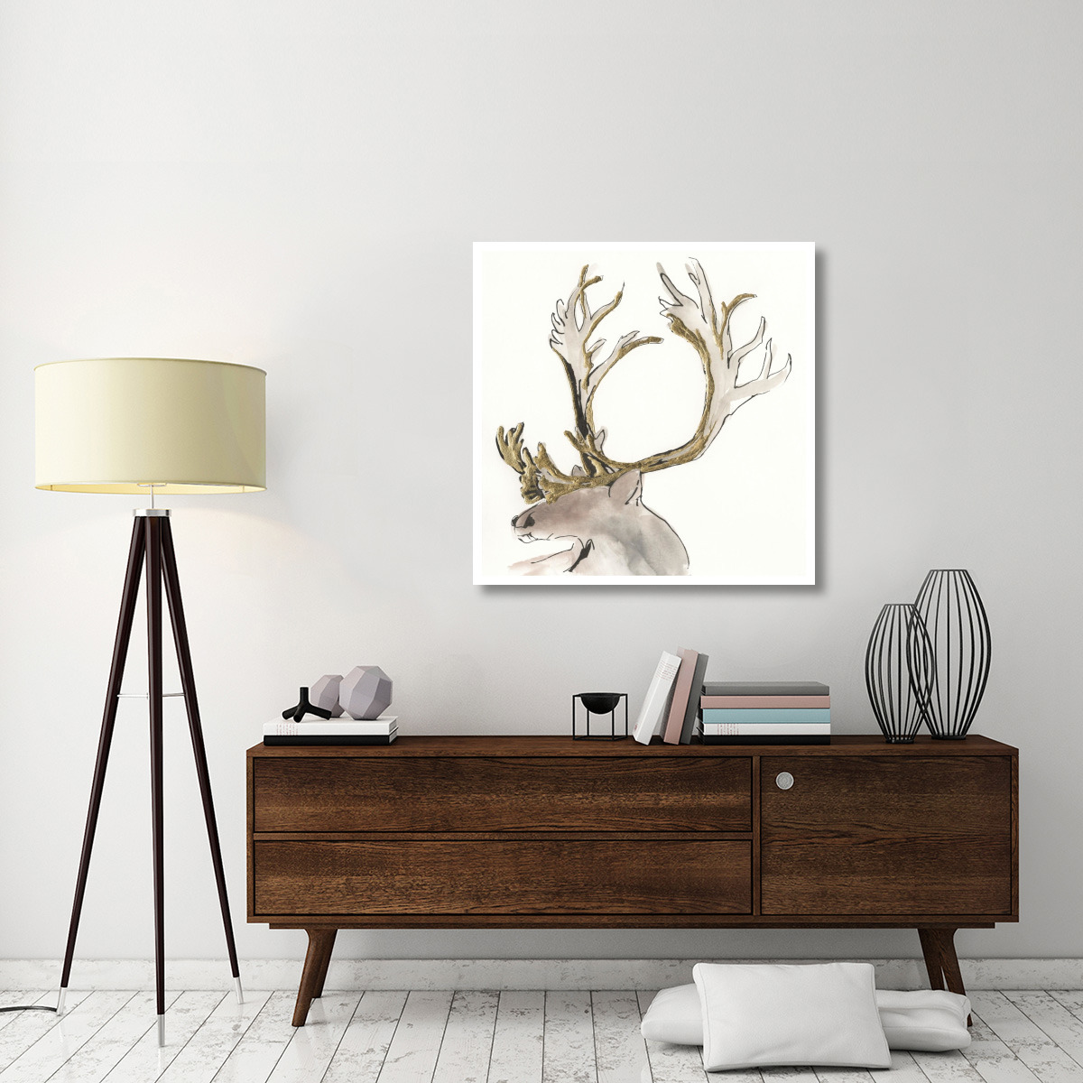 Gilded Caribou II -Paper Art-38&quotx38"