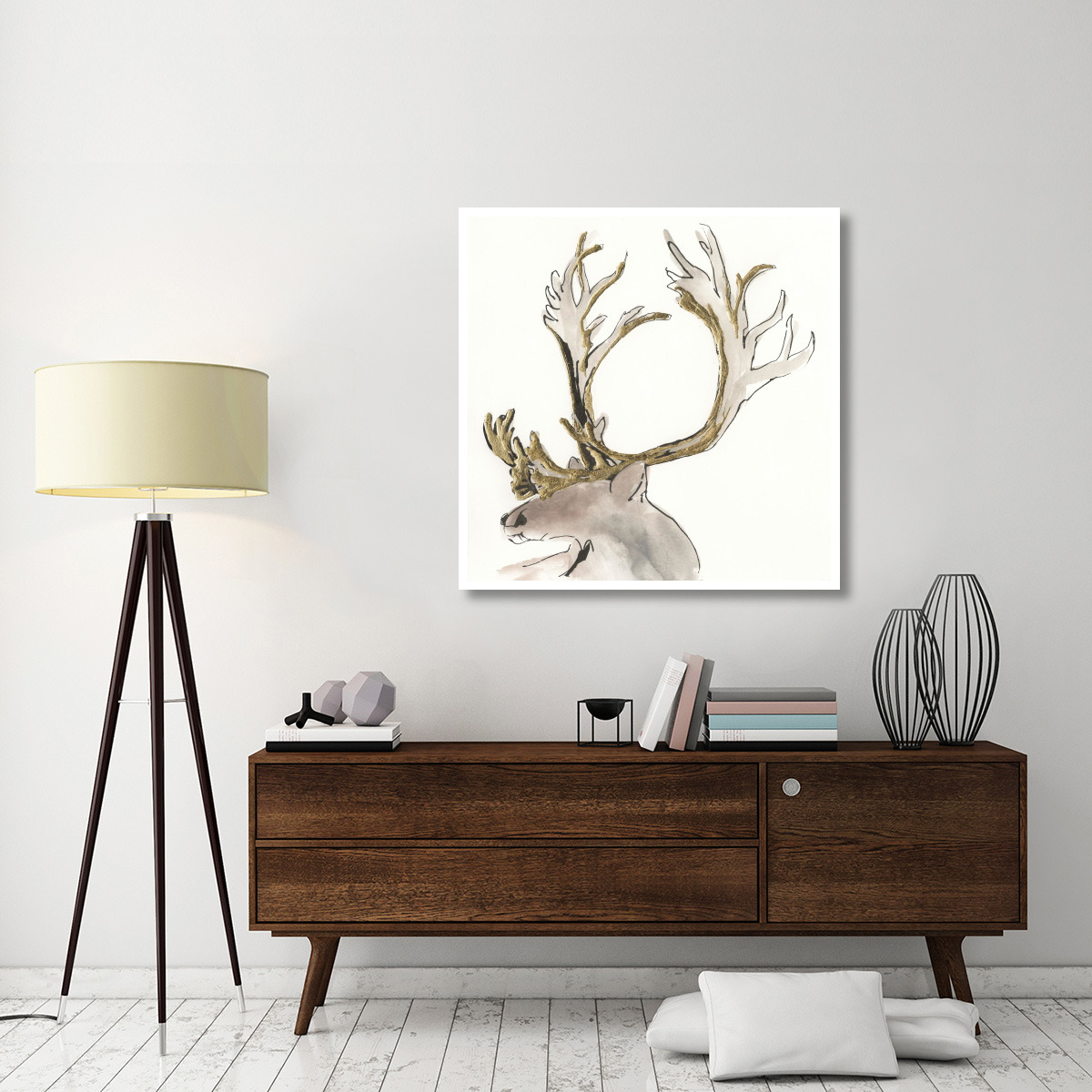 Gilded Caribou II -Paper Art-42&quotx42"