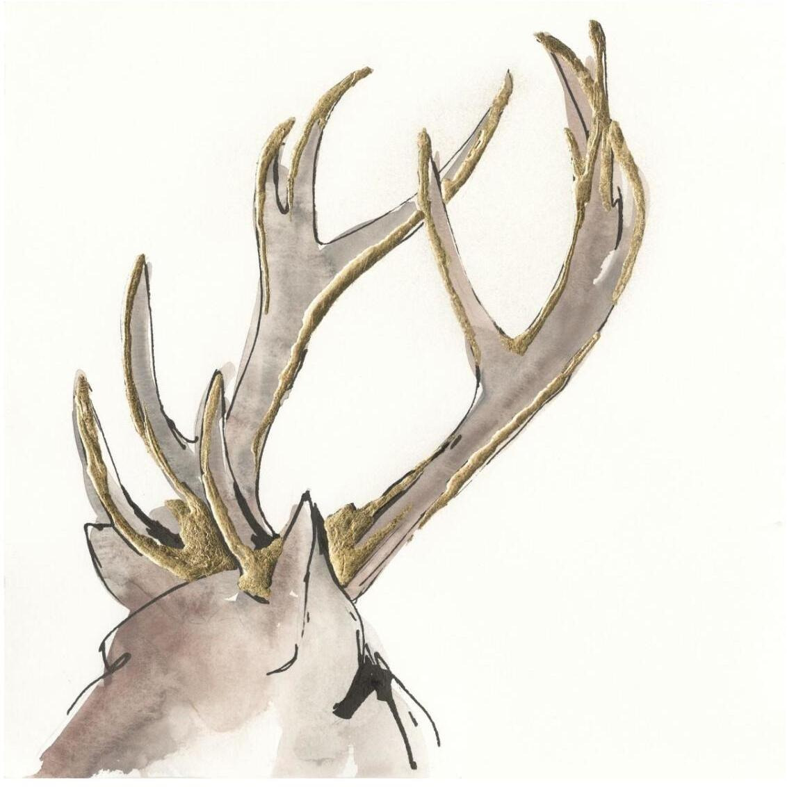 Gilded Deer -Paper Art-32&quotx32"