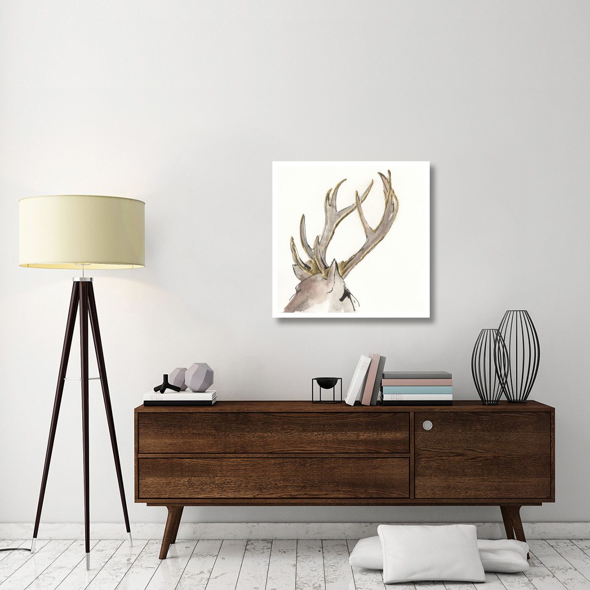 Gilded Deer -Paper Art-32&quotx32"