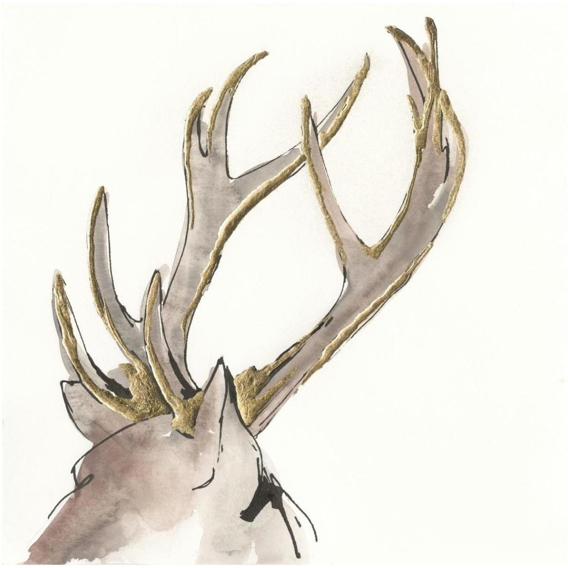 Gilded Deer -Paper Art-42&quotx42"