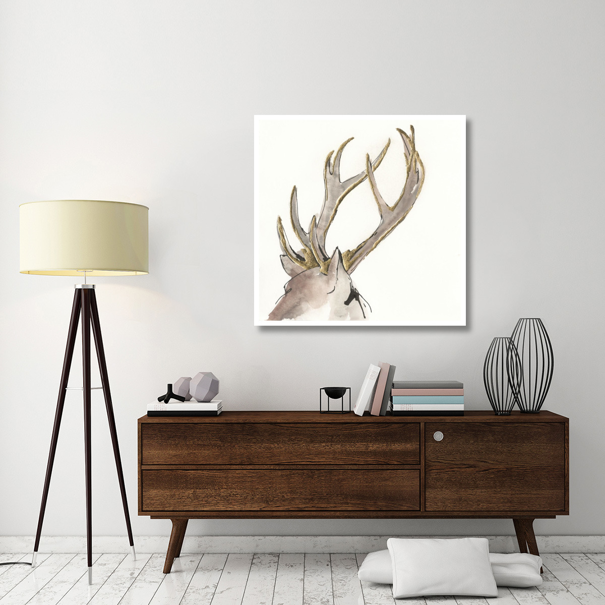Gilded Deer -Paper Art-42&quotx42"