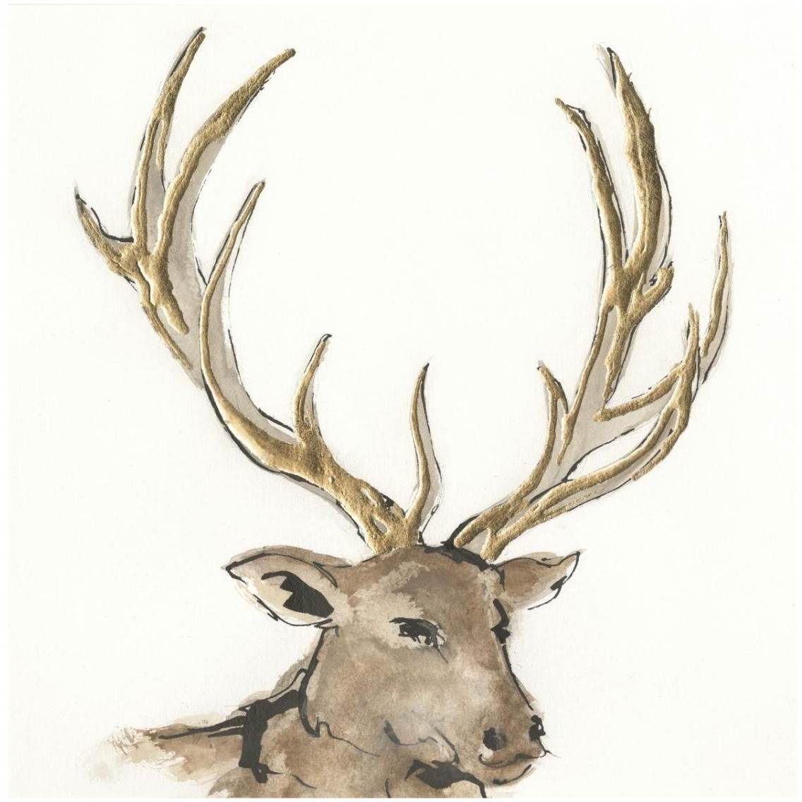 Gilded Elk -Paper Art-32&quotx32"