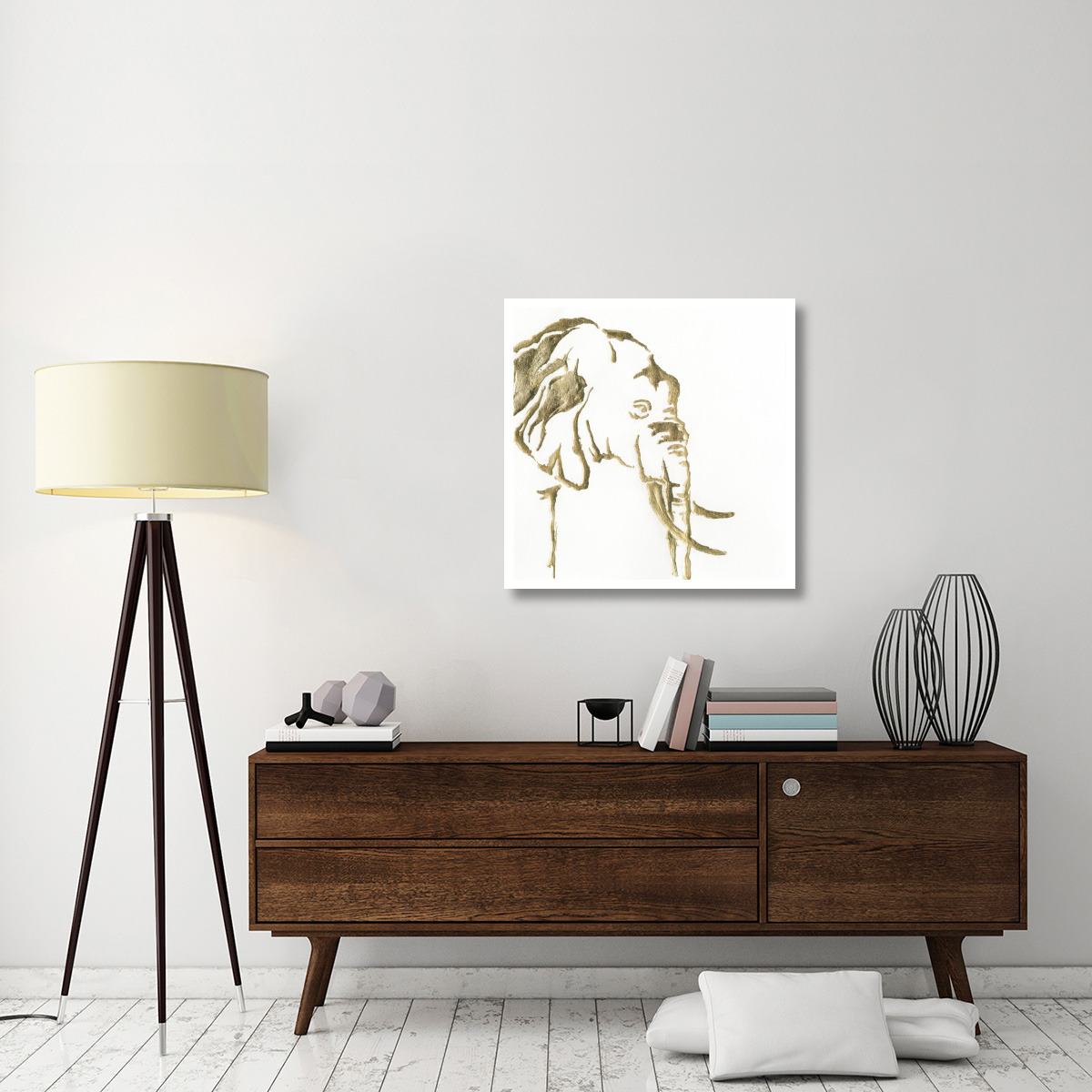 Gilded Elephant -Paper Art-32&quotx32"
