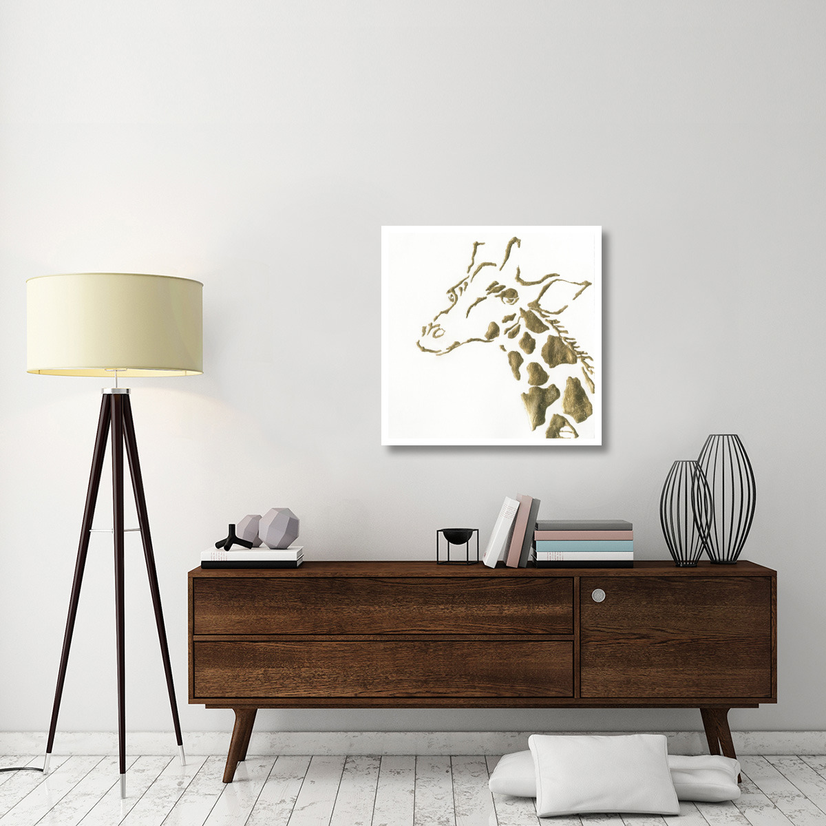 Gilded Giraffe -Paper Art-32&quotx32"