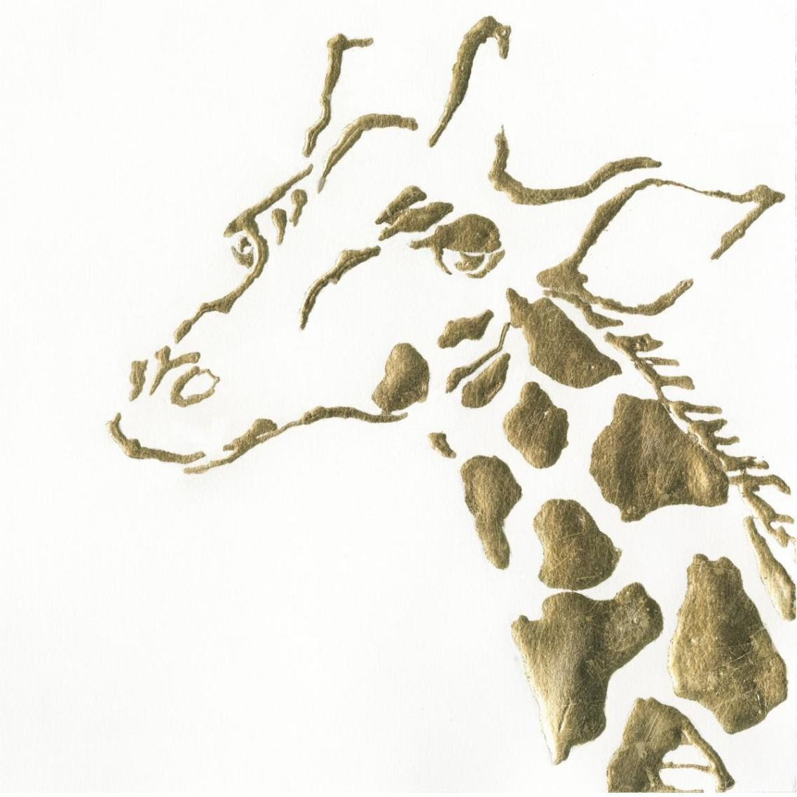 Gilded Giraffe -Paper Art-38&quotx38"