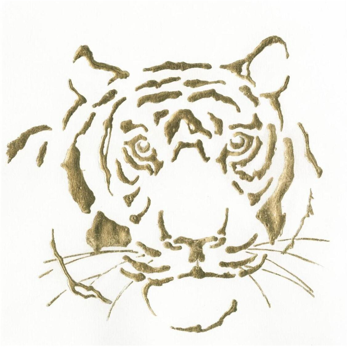 Gilded Tiger -Paper Art-32&quotx32"