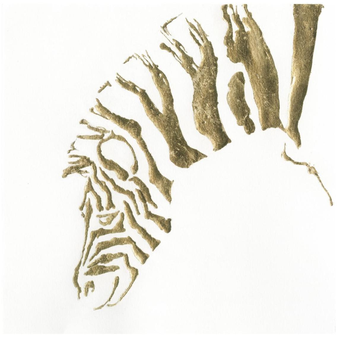 Gilded Zebra -Paper Art-32&quotx32"