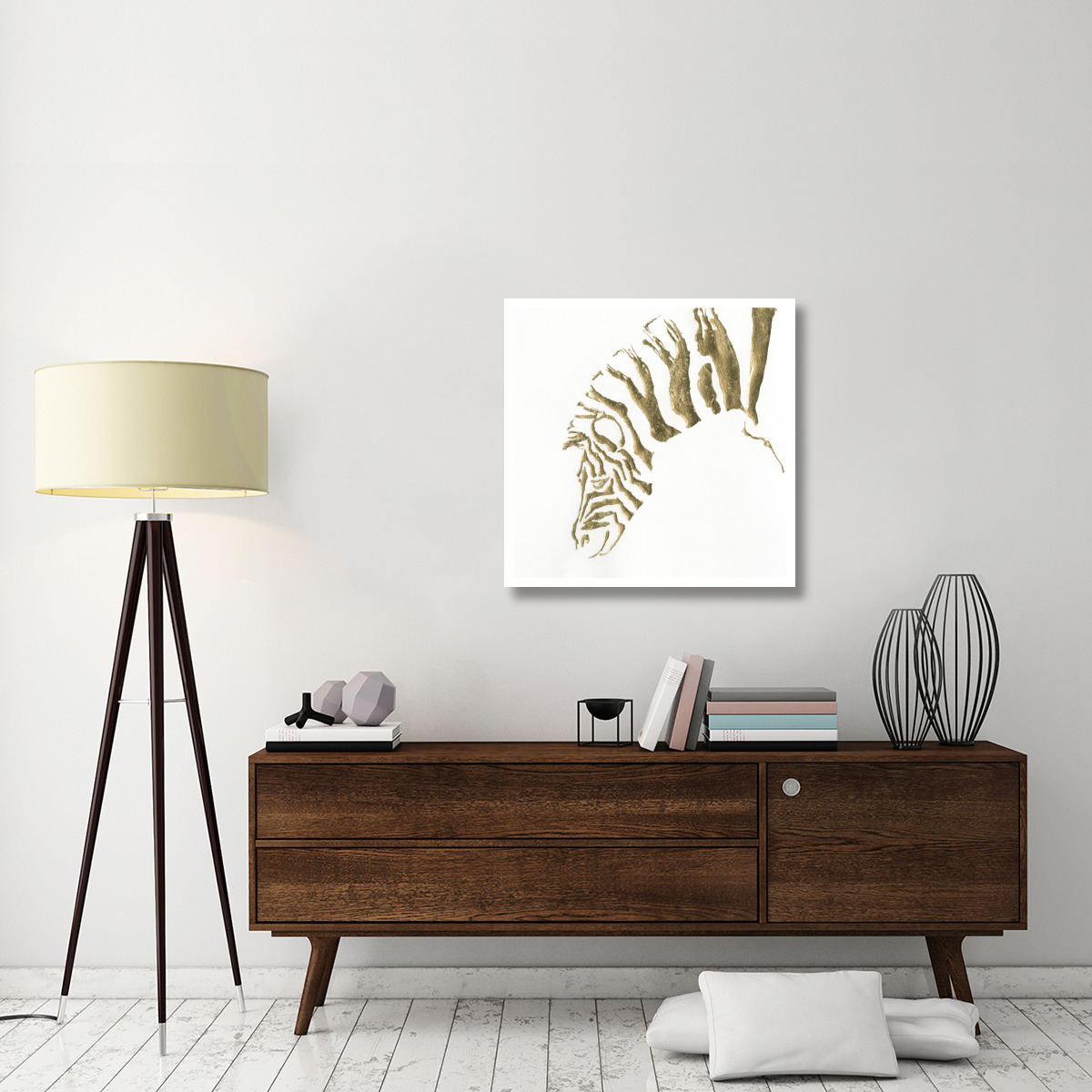 Gilded Zebra -Paper Art-32&quotx32"