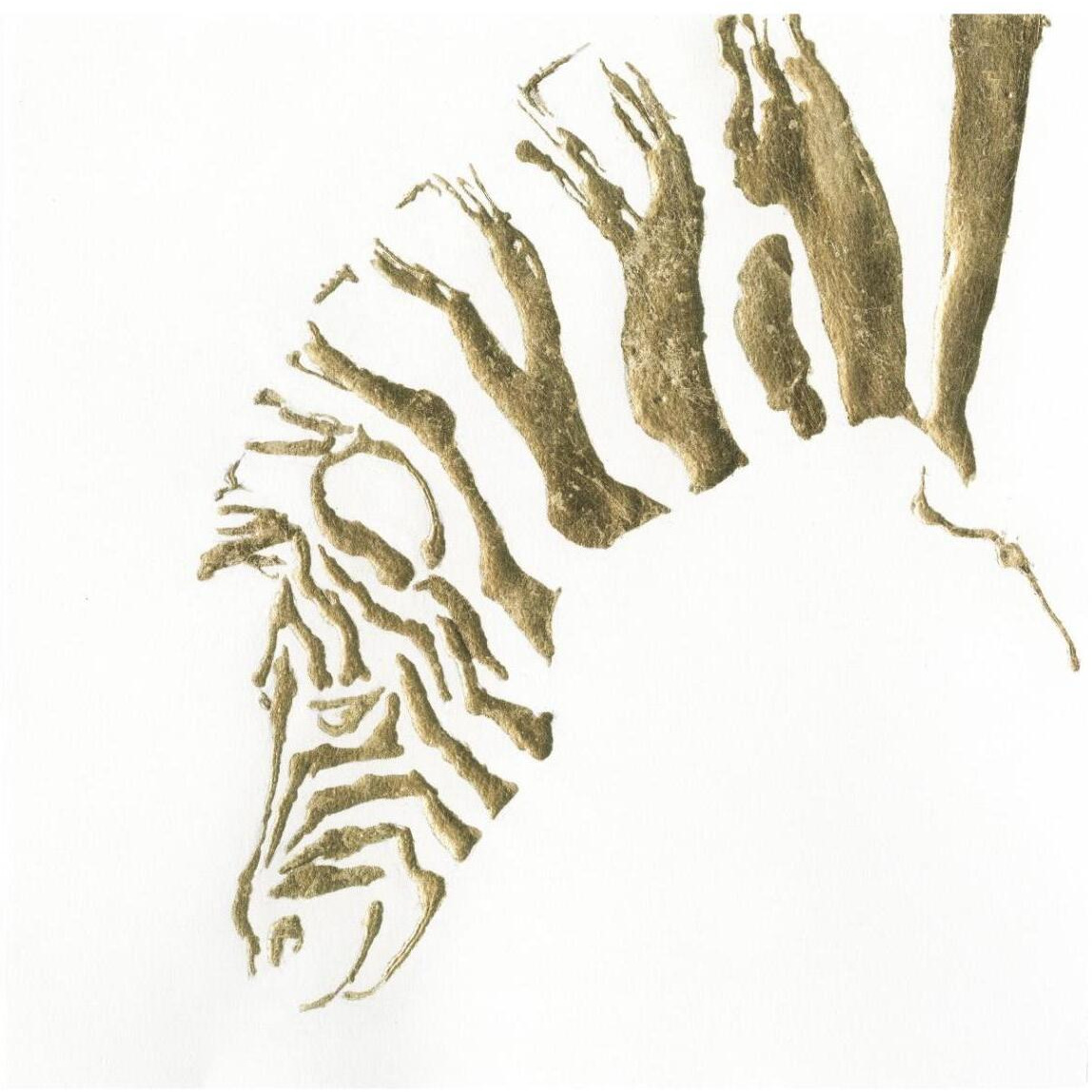 Gilded Zebra -Paper Art-42&quotx42"