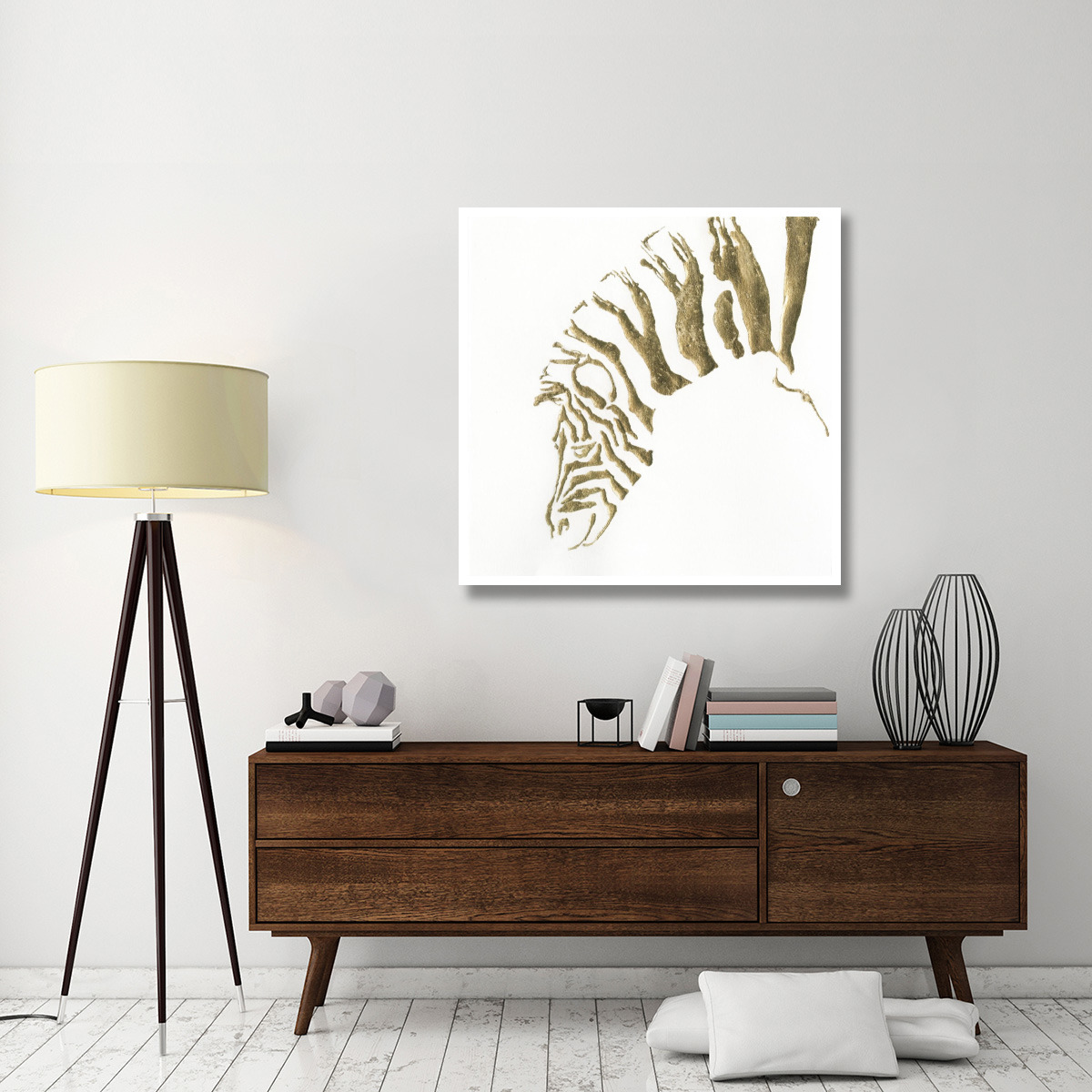 Gilded Zebra -Paper Art-42&quotx42"