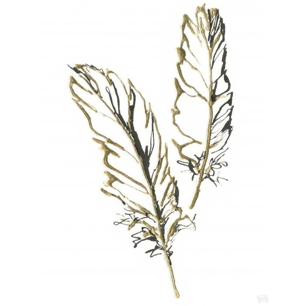 Gilded Barn Owl Feather -Paper Art-20&quotx26"