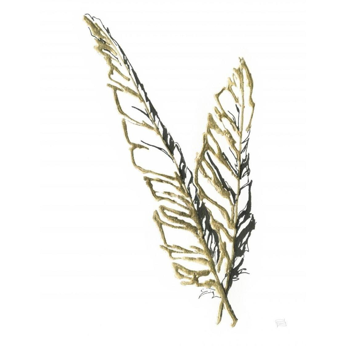 Gilded Raven Feather -Paper Art-38&quotx50"