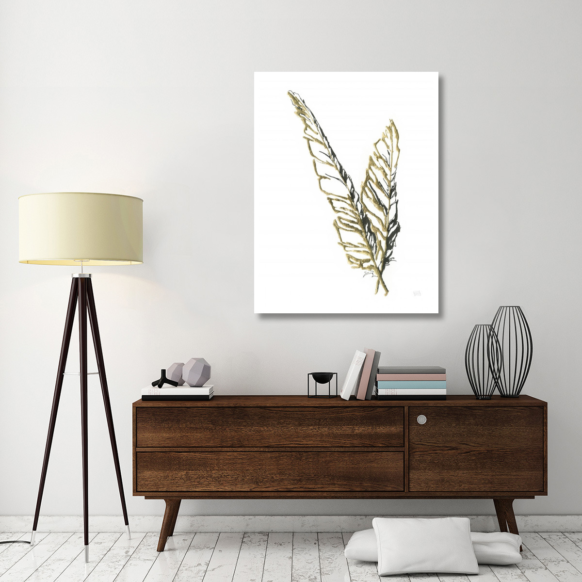 Gilded Raven Feather -Paper Art-38&quotx50"
