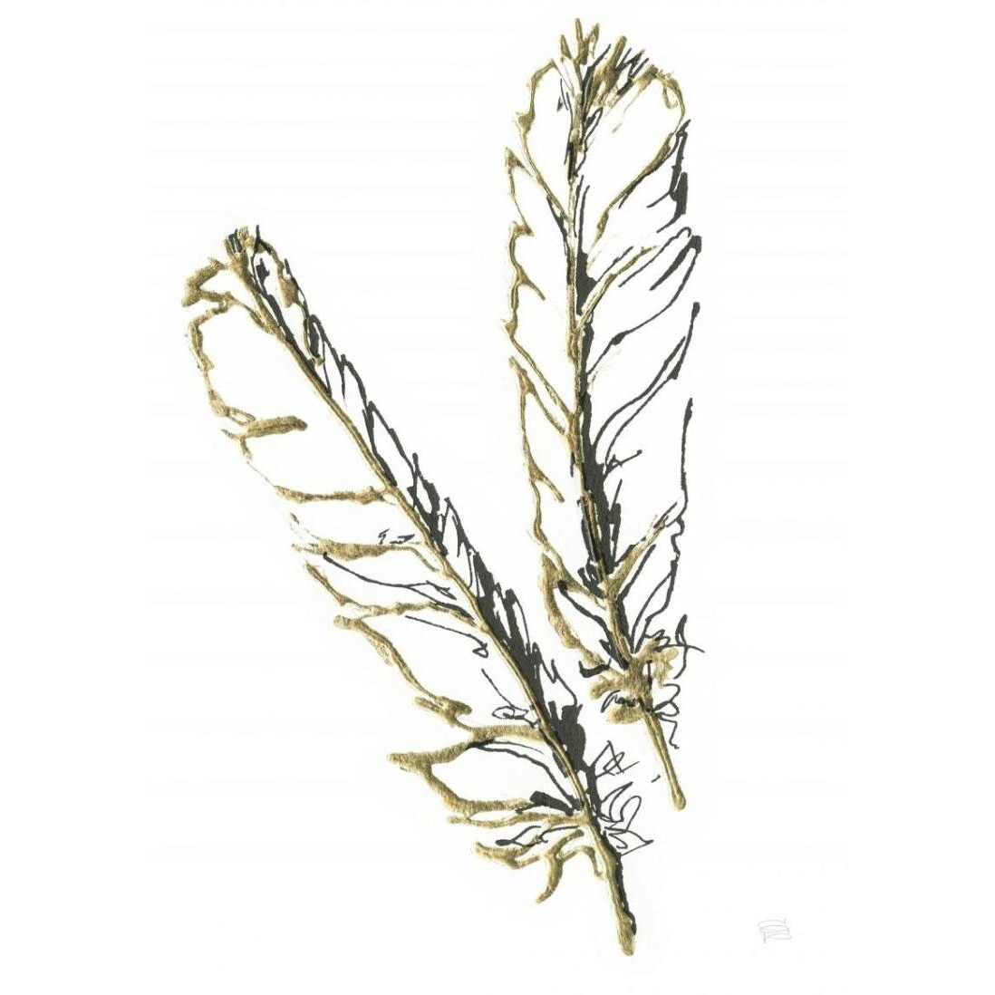Gilded Red Tailed Hawk Feather -Paper Art-14&quotx18"