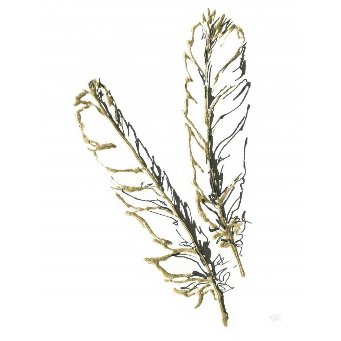 Gilded Red Tailed Hawk Feather -Paper Art-38&quotx50"