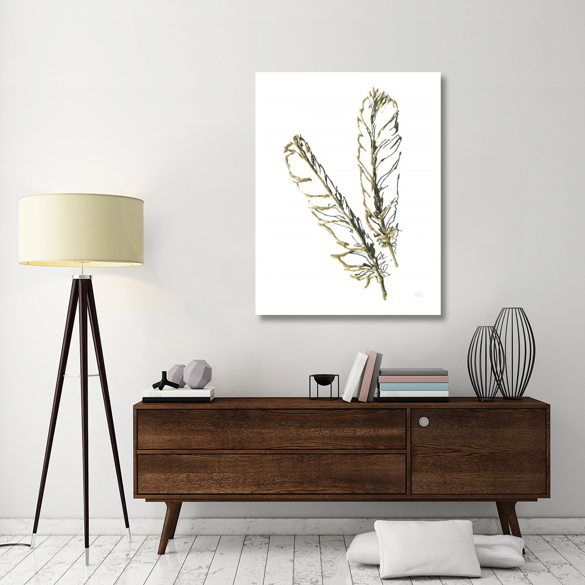 Gilded Red Tailed Hawk Feather -Paper Art-38&quotx50"