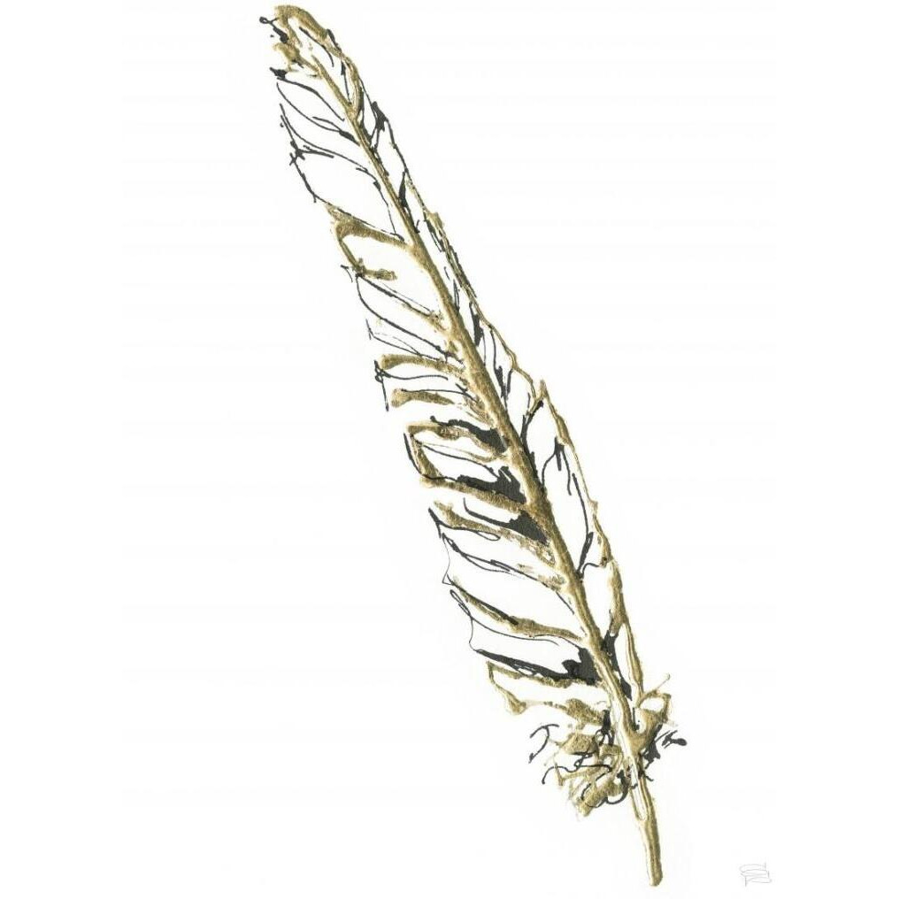 Gilded Swan Feather I -Paper Art-20&quotx26"