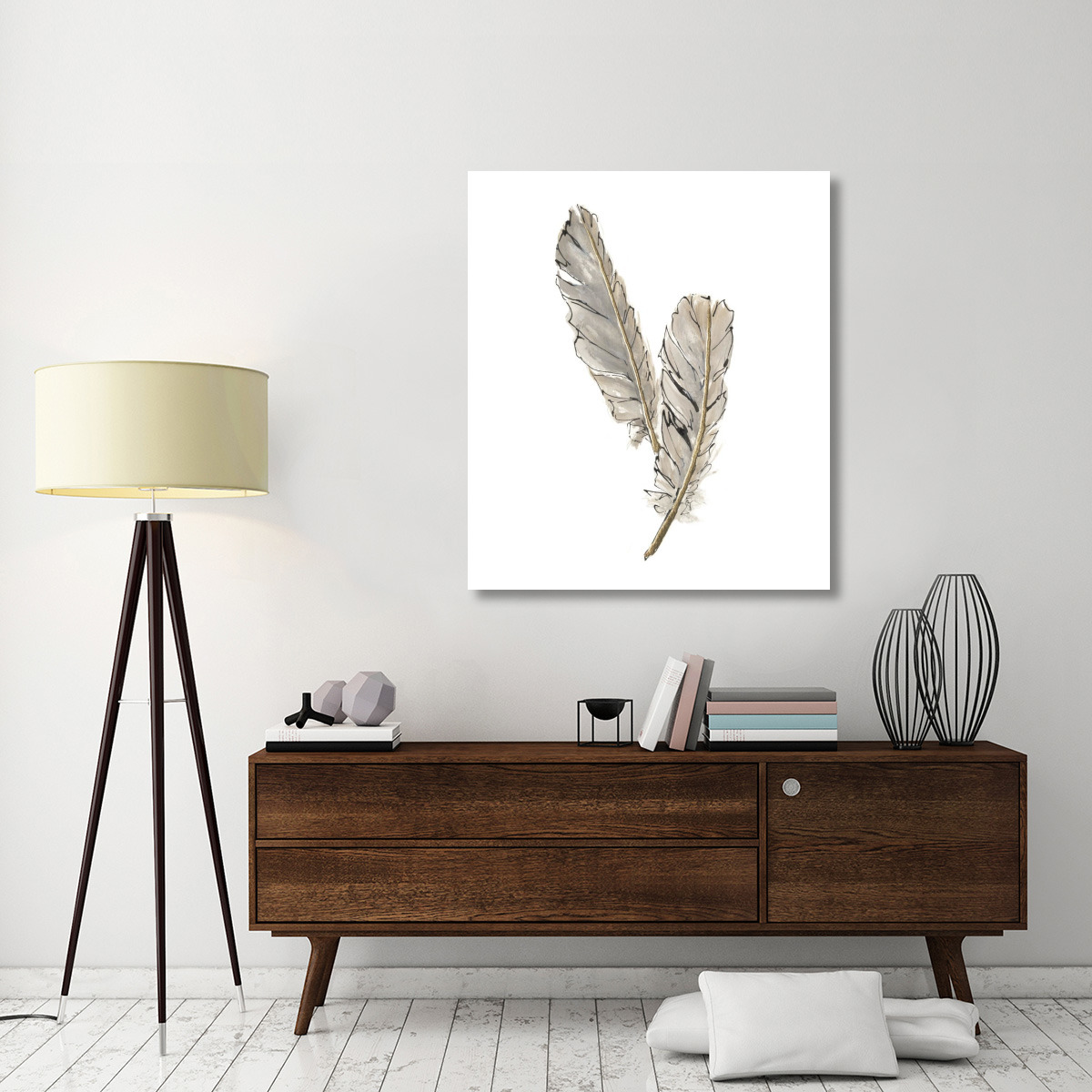Gold Feathers VIII -Paper Art-39.84&quotx46"