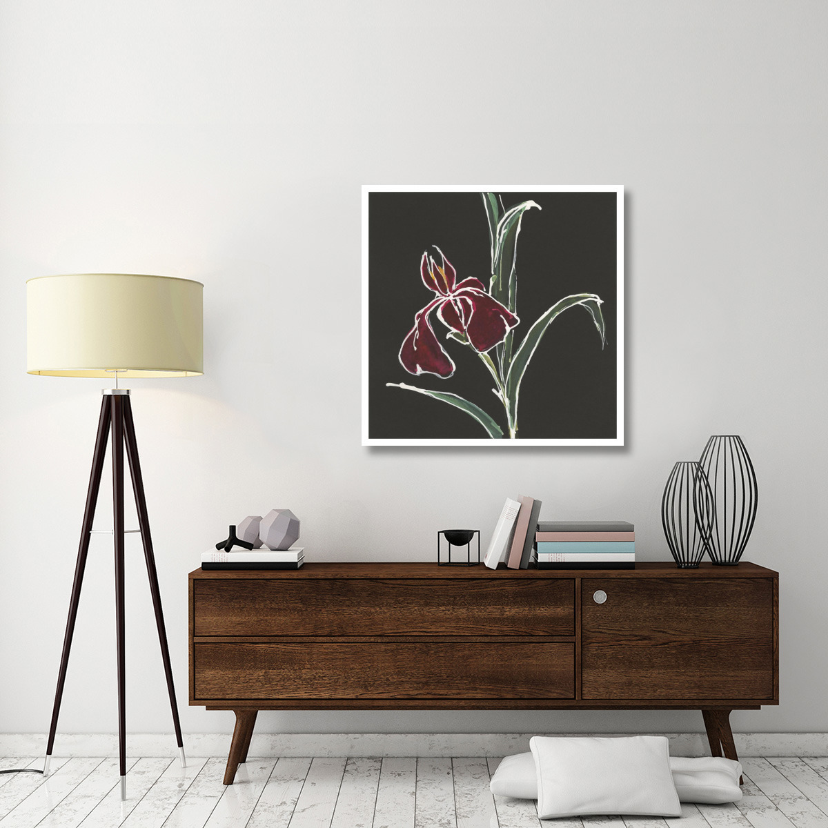 Iris on Black V -Paper Art-38&quotx38"