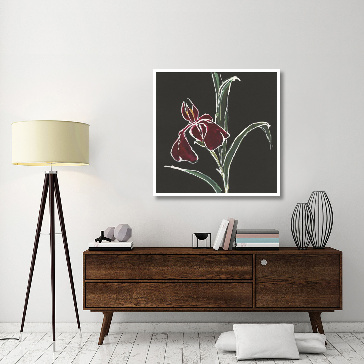 Iris on Black V -Paper Art-42&quotx42"