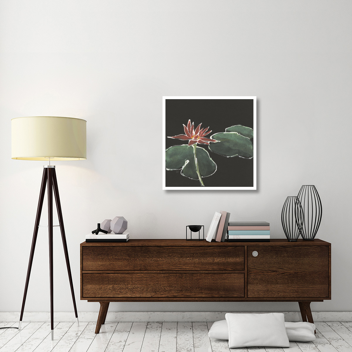 Lily on Black III -Paper Art-32&quotx32"