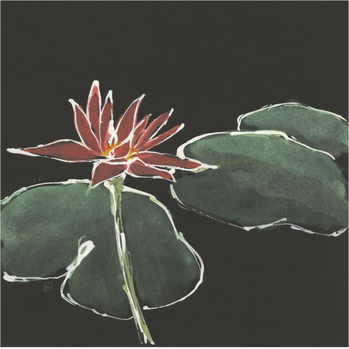Lily on Black III -Paper Art-38&quotx38"
