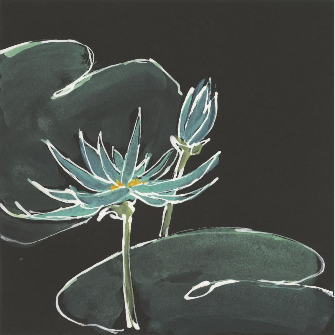 Lily on Black IV -Paper Art-38&quotx38"