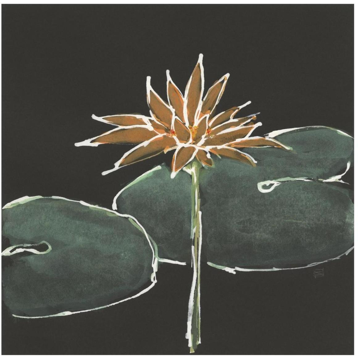 Lily on Black VI -Paper Art-42&quotx42"