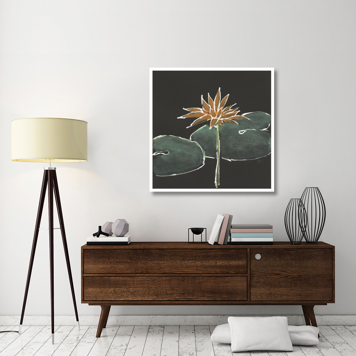 Lily on Black VI -Paper Art-42&quotx42"