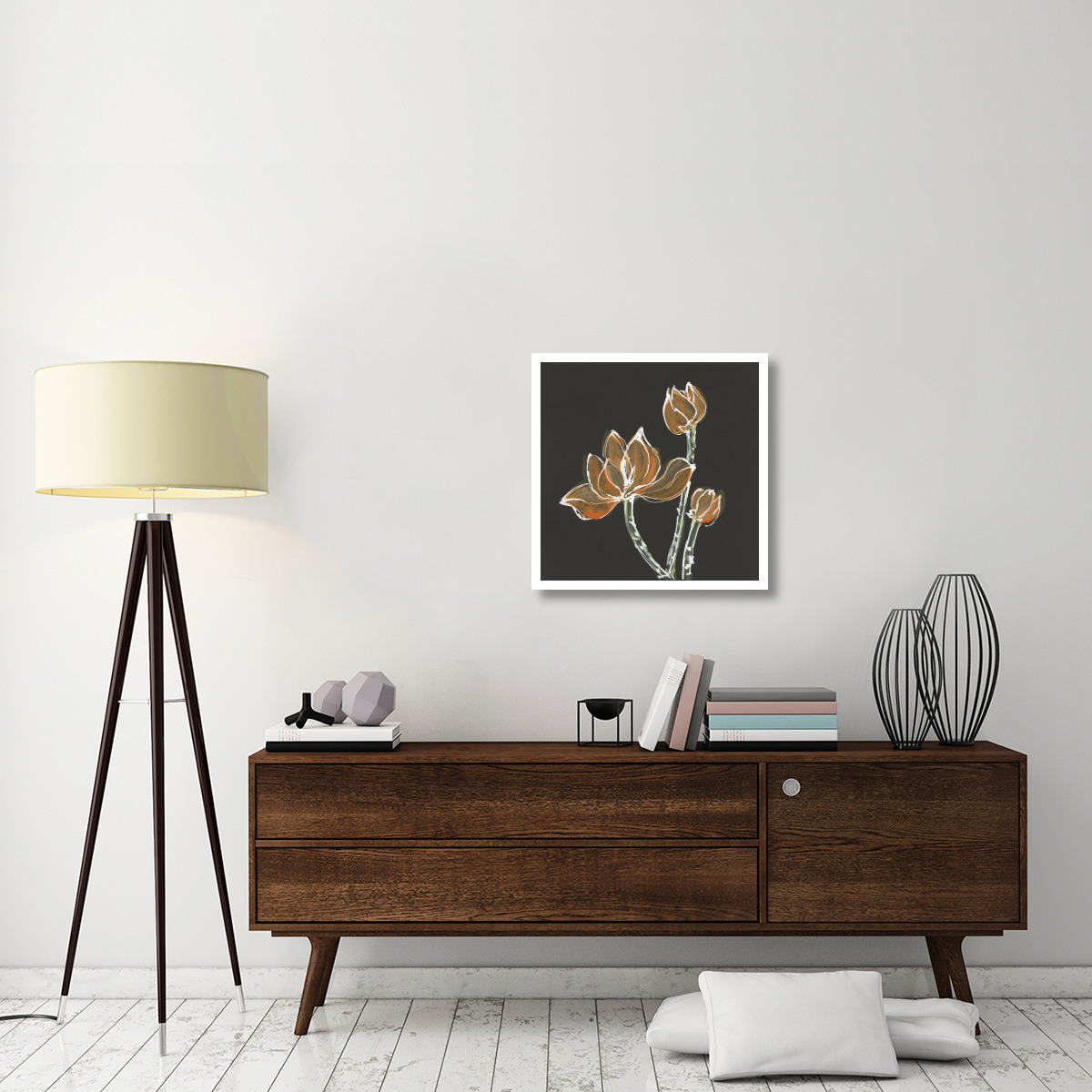 Lotus on Black IV -Paper Art-26&quotx26"