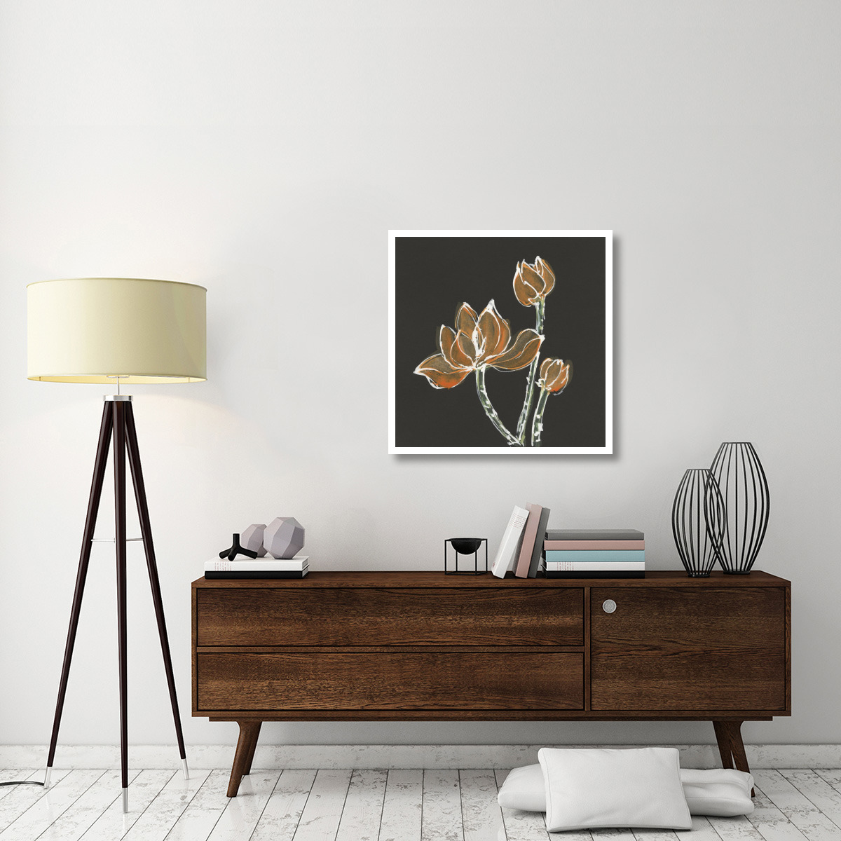 Lotus on Black IV -Paper Art-32&quotx32"