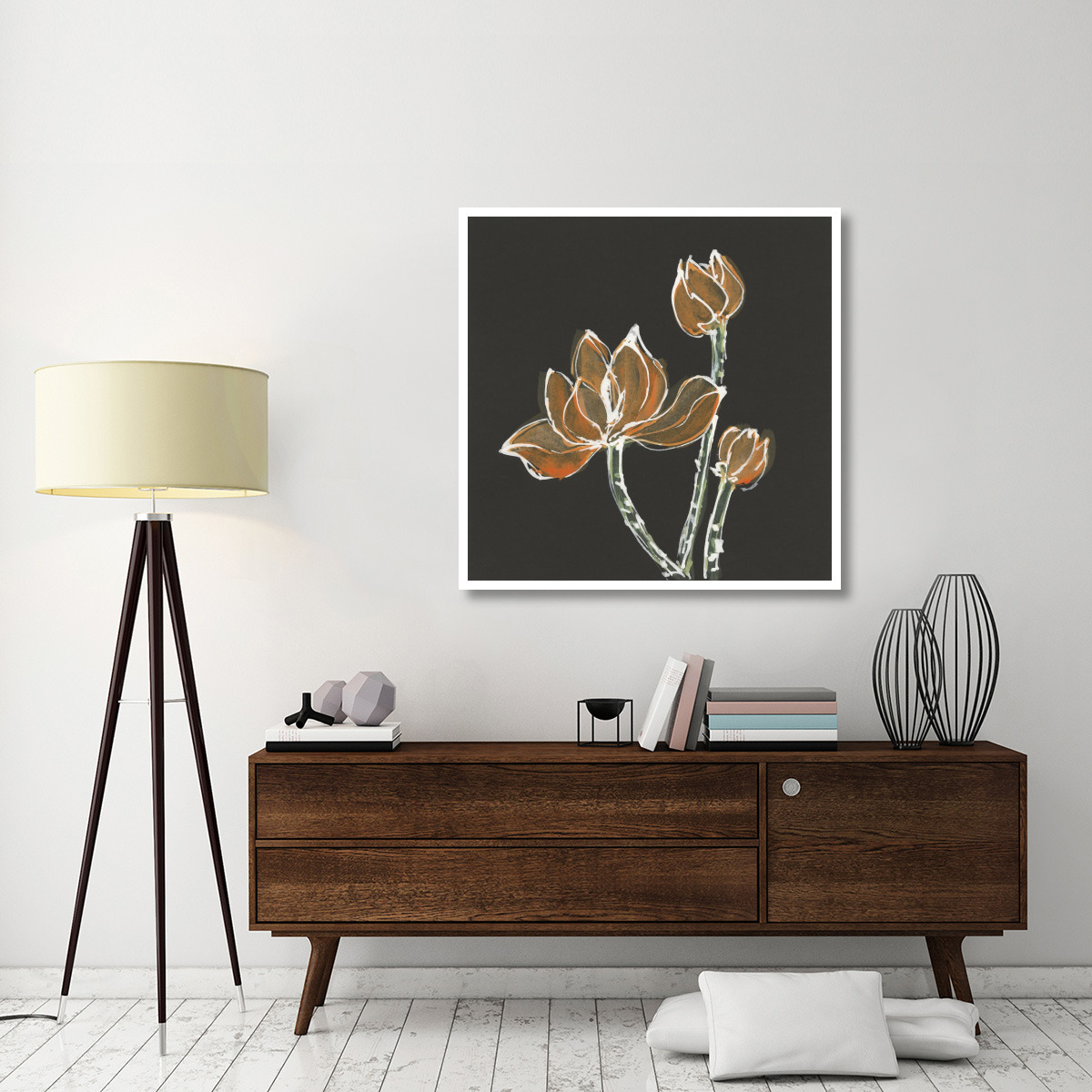 Lotus on Black IV -Paper Art-42&quotx42"