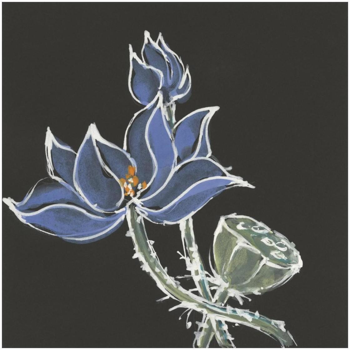 Lotus on Black VI -Paper Art-26&quotx26"