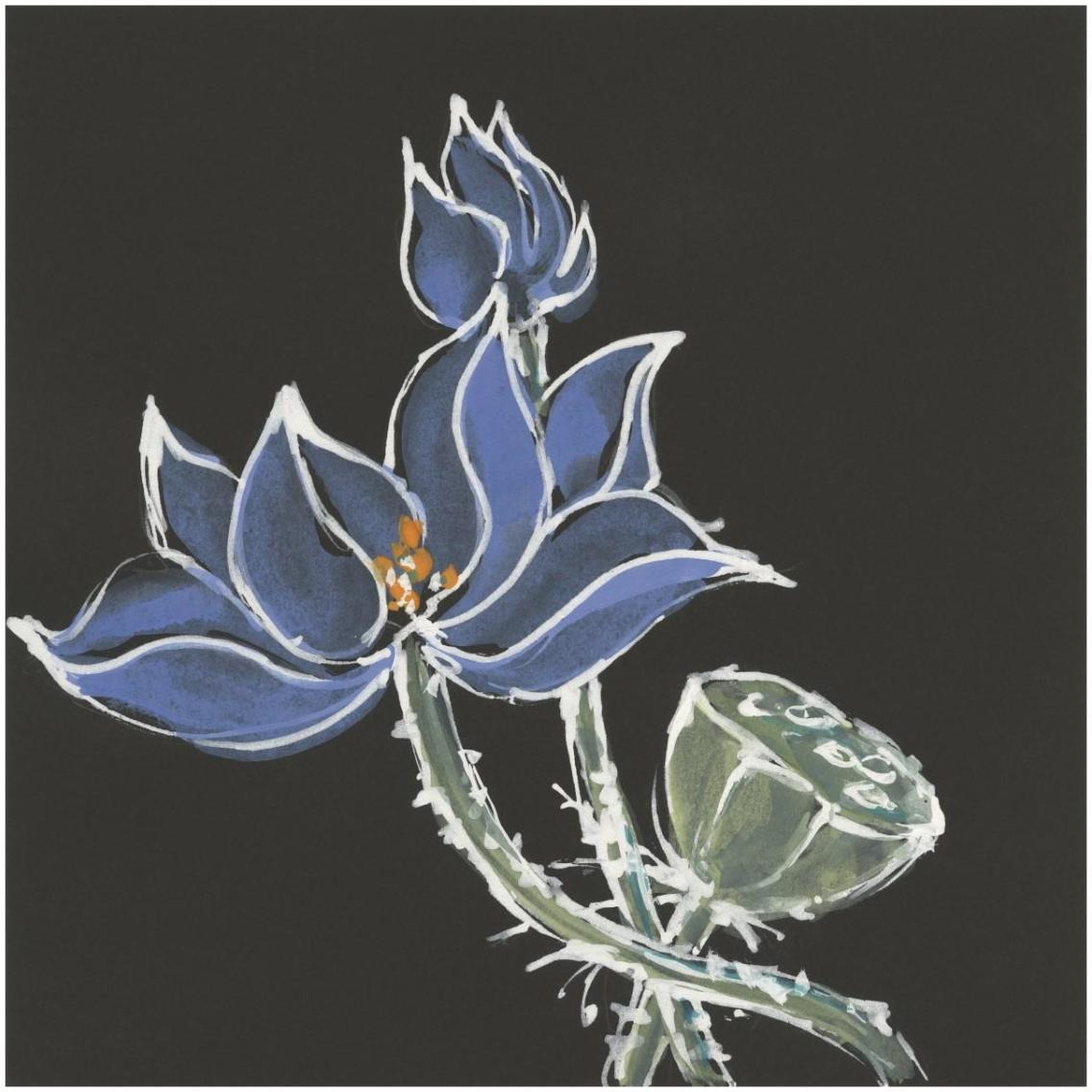 Lotus on Black VI -Paper Art-32&quotx32"