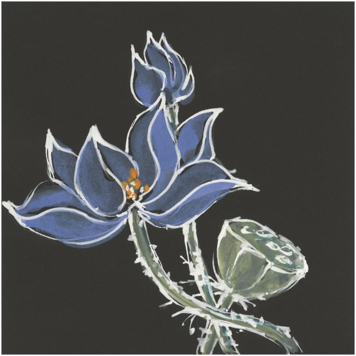 Lotus on Black VI -Paper Art-42&quotx42"