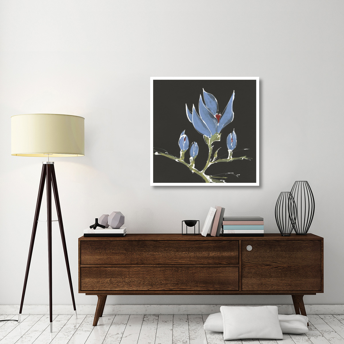 Magnolia on Black I -Paper Art-38&quotx38"