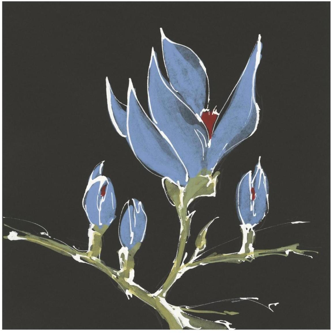 Magnolia on Black I -Paper Art-42&quotx42"