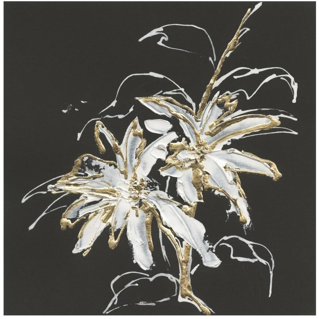 Gilded Poinsettias -Paper Art-20&quotx20"