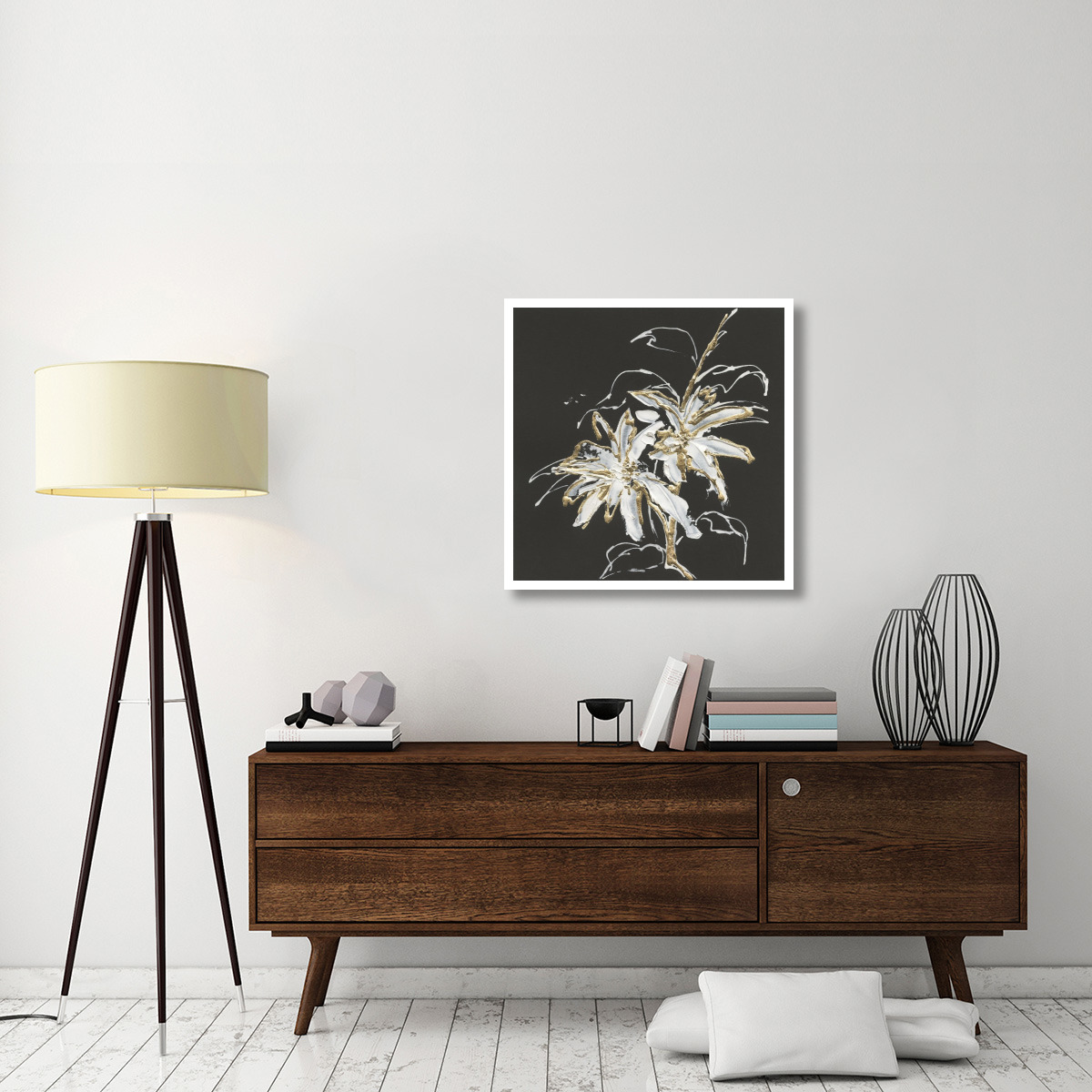 Gilded Poinsettias -Paper Art-32&quotx32"