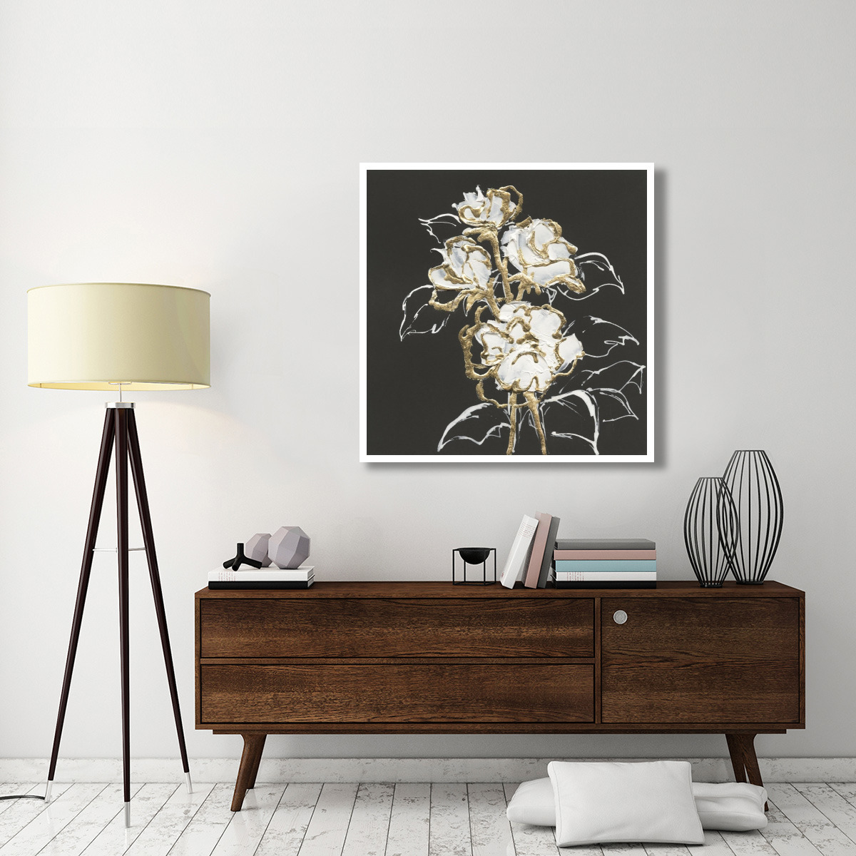 Gilded Roses -Paper Art-42&quotx42"