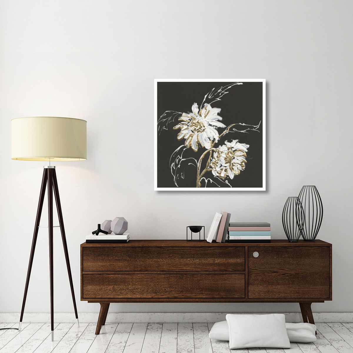 Gilded Sunflowers -Paper Art-38&quotx38"