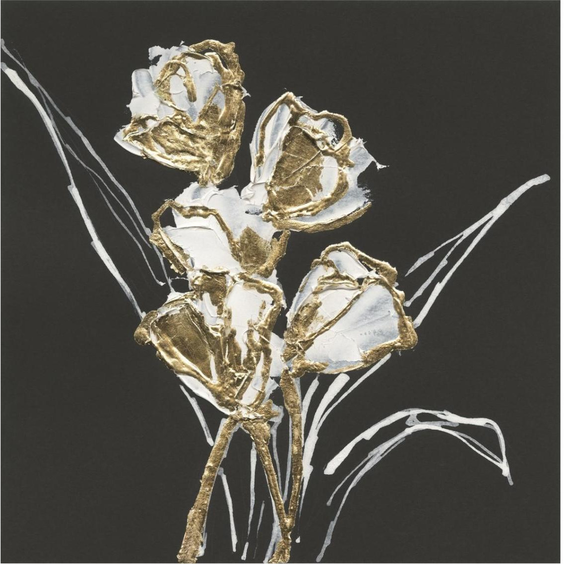 Gilded Tulips -Paper Art-38&quotx38"