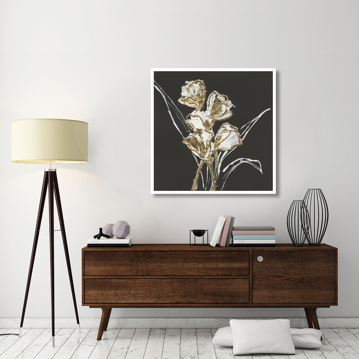 Gilded Tulips -Paper Art-42&quotx42"