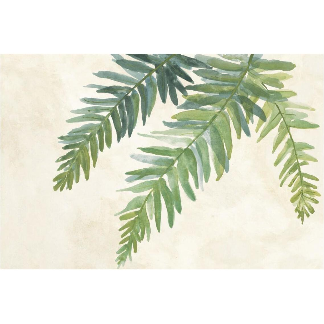 Ferns Square I on Cream -Paper Art-38&quotx26"