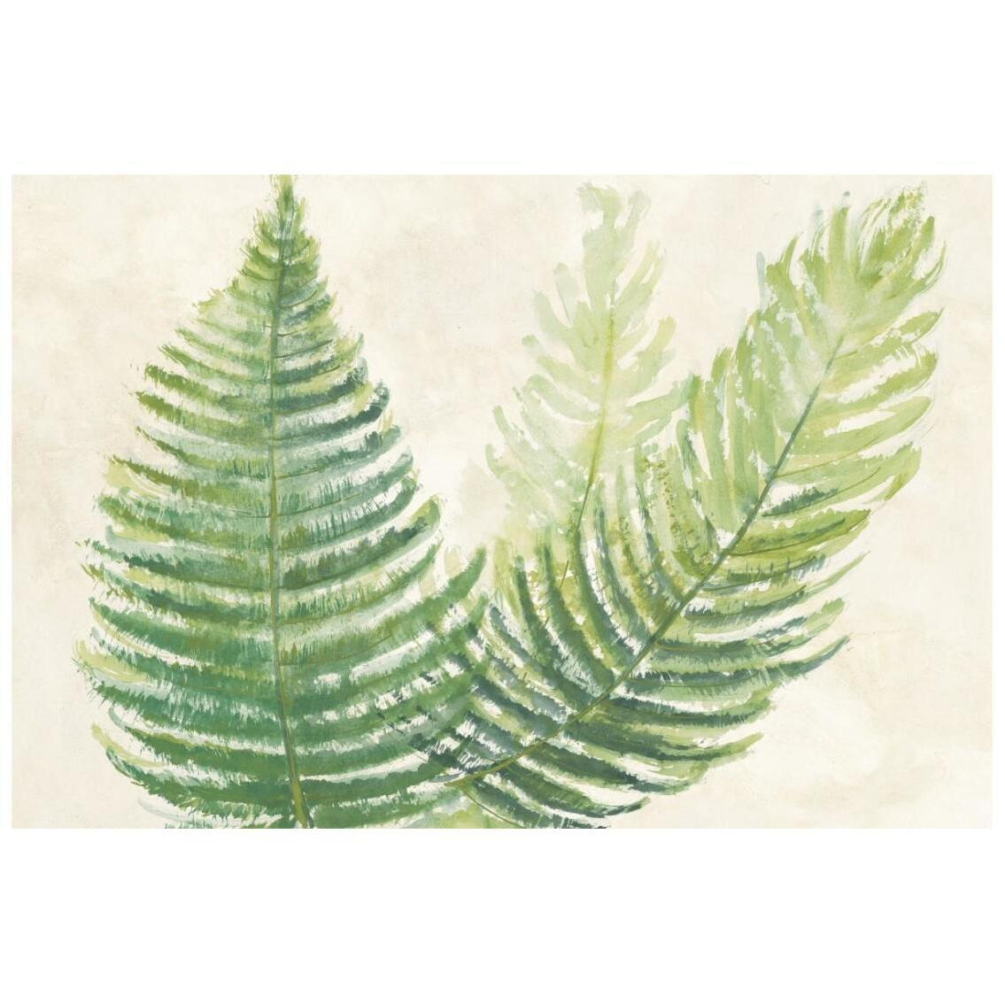 Ferns Square III v2 on Cream -Paper Art-26&quotx18"