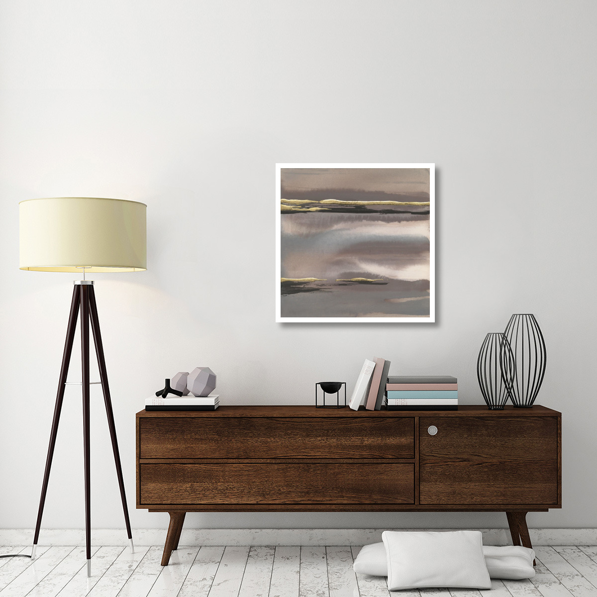 Gilded Morning Fog I -Paper Art-32&quotx32"