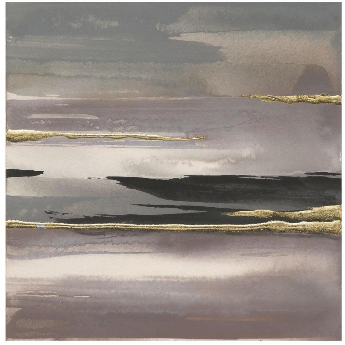 Gilded Morning Fog II -Paper Art-26&quotx26"